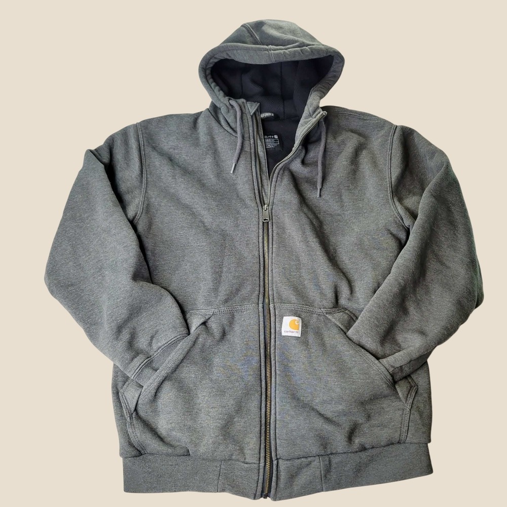 Carhartt Rain Defender Paxton Hoodie Full Zip Mens Small-Fits Medium Heavyweight